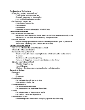 Contract Law - Study Notes & Assignments - Studocu