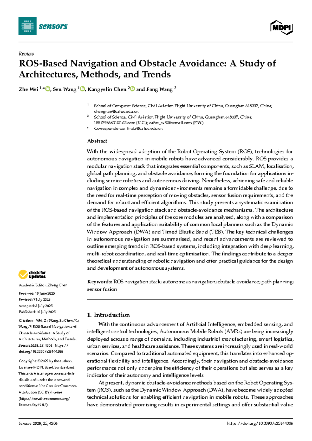 ROS-Based Navigation and Obstacle Avoidance: Architectures and Trends ...