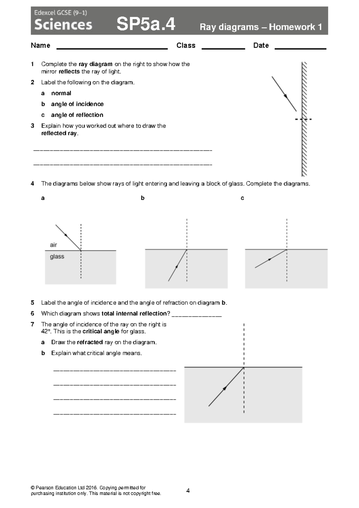 Drawing Ray Diagrams Worksheet Ks3