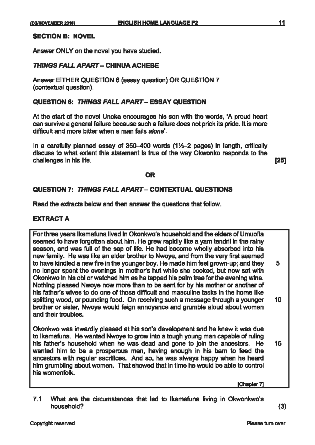 Things Fall Apart (ENG HL P2) - Essay & Contextual Questions Guide ...