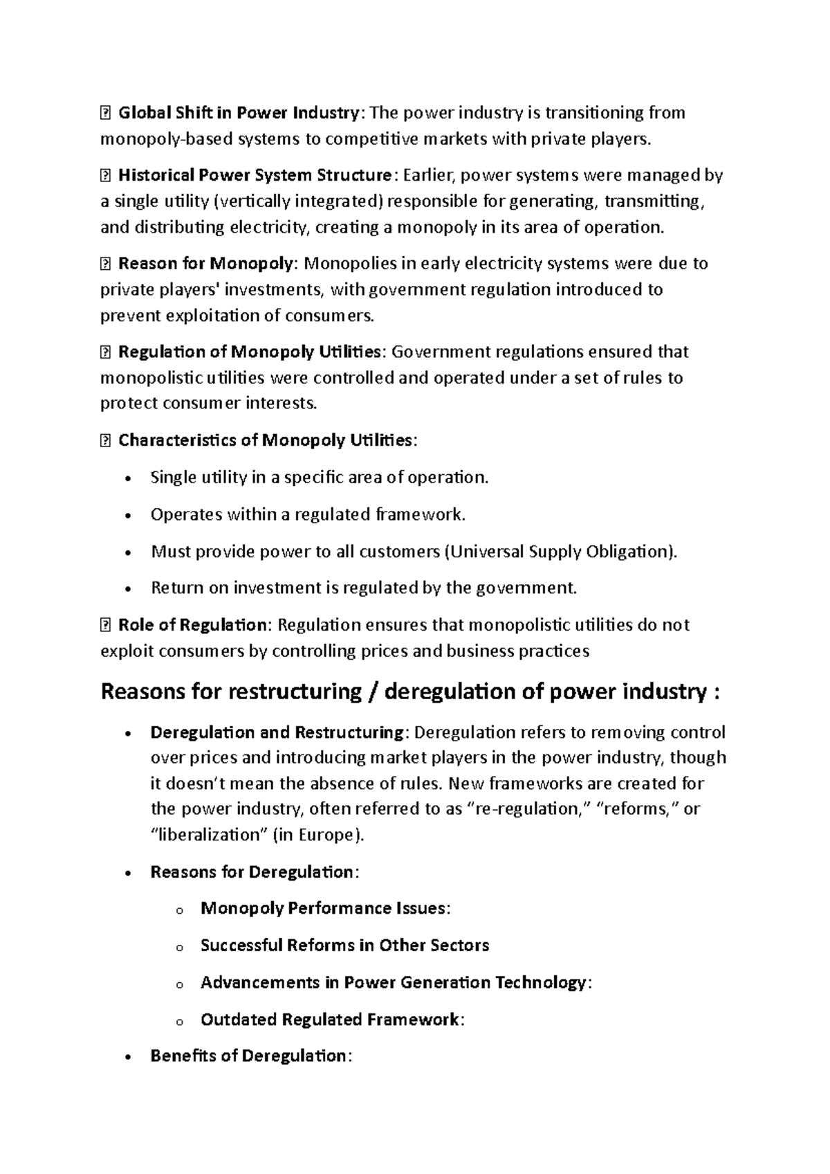 Global Shift in Power Industry: Notes on Deregulation & Market Dynamics ...