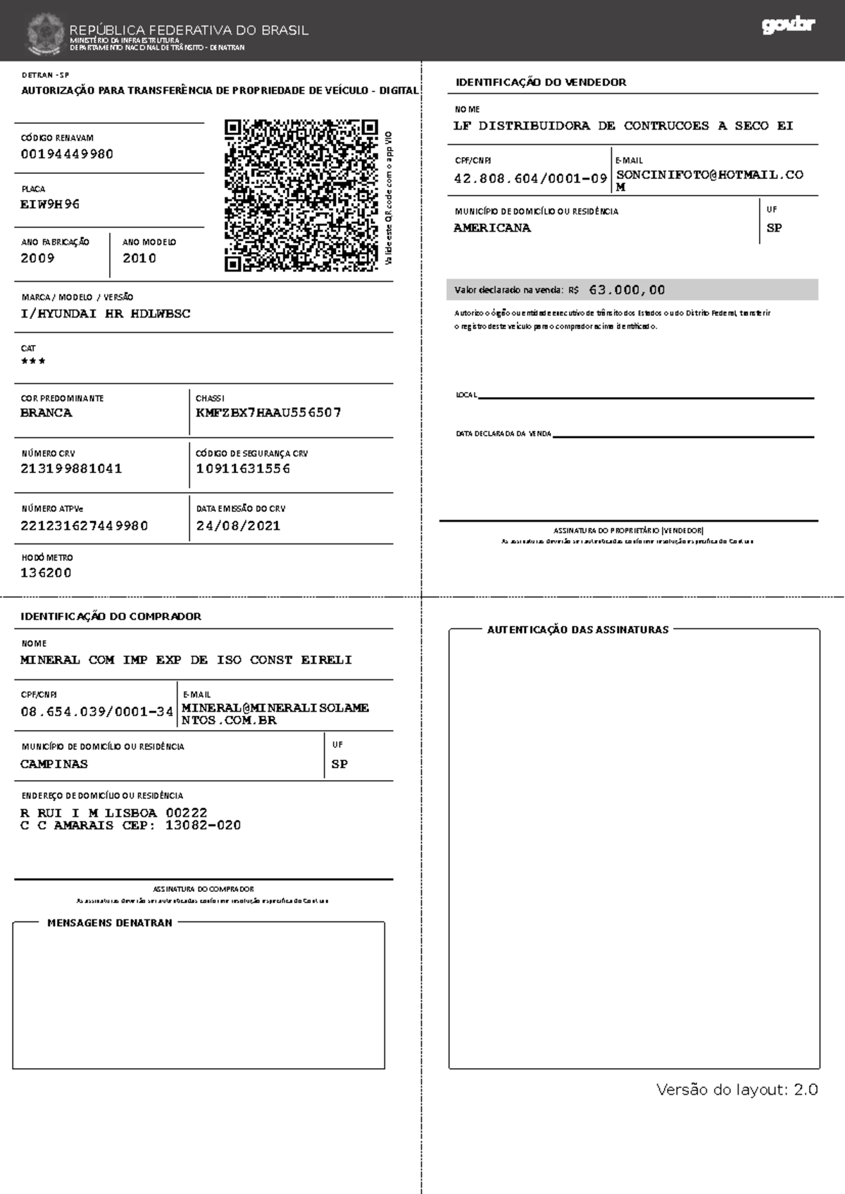 ATPV - Autorização de Transferência de Propriedade de Veículo - Studocu