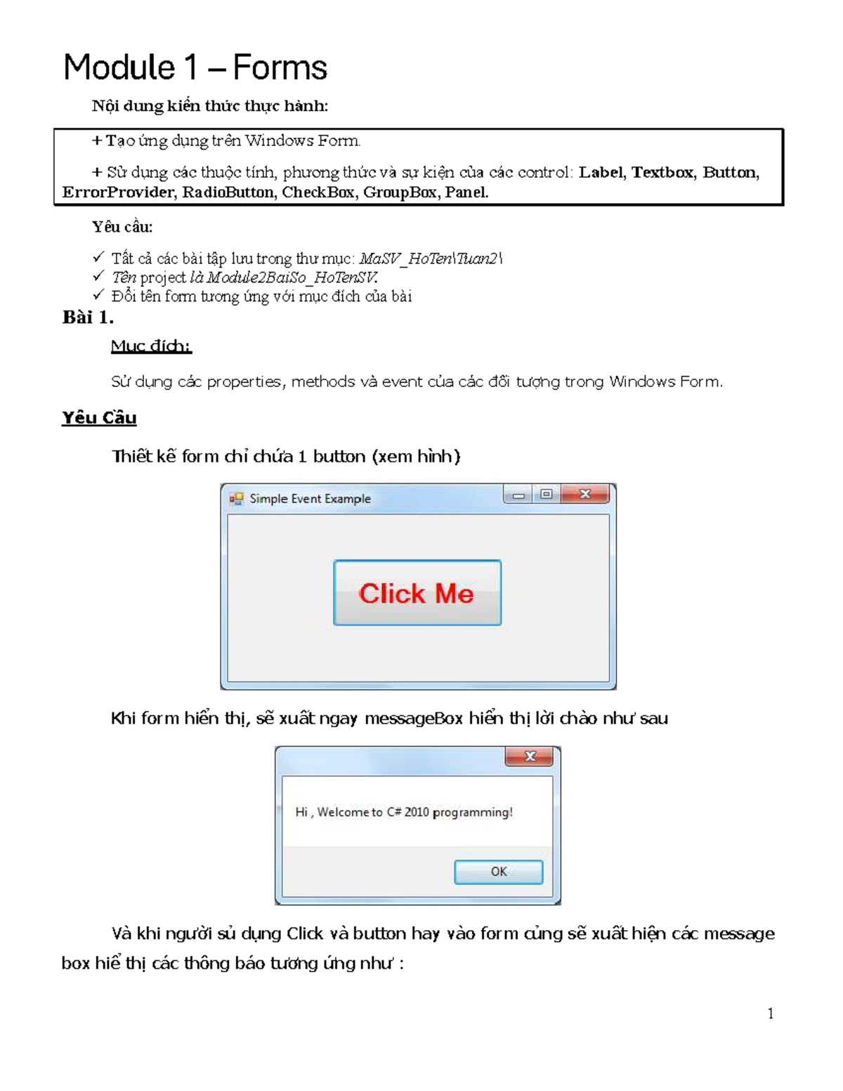 Bài Tập Thực Hành Lập Trình Windows 1 - DOTNET Framework Module 1 & 2 ...