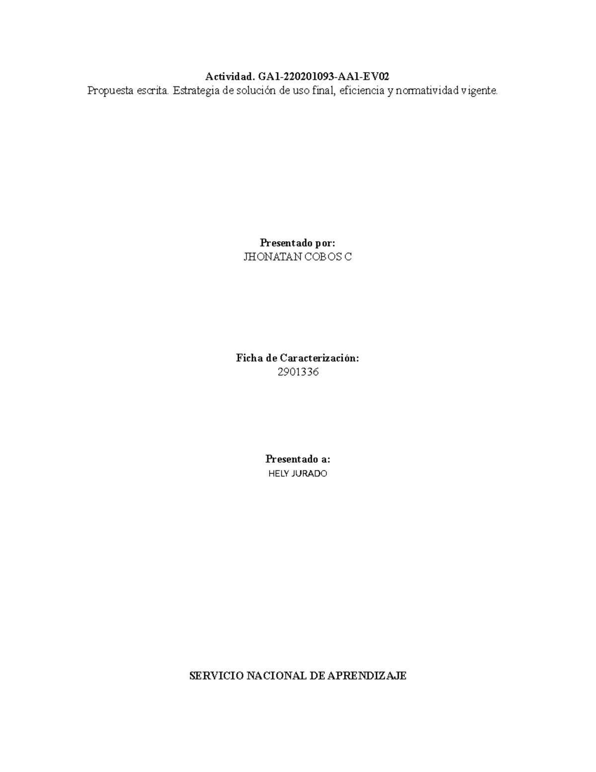 Propuesta Escrita GA1-220201093-AA1-EV: Estrategia de Eficiencia Energética - Document Preview