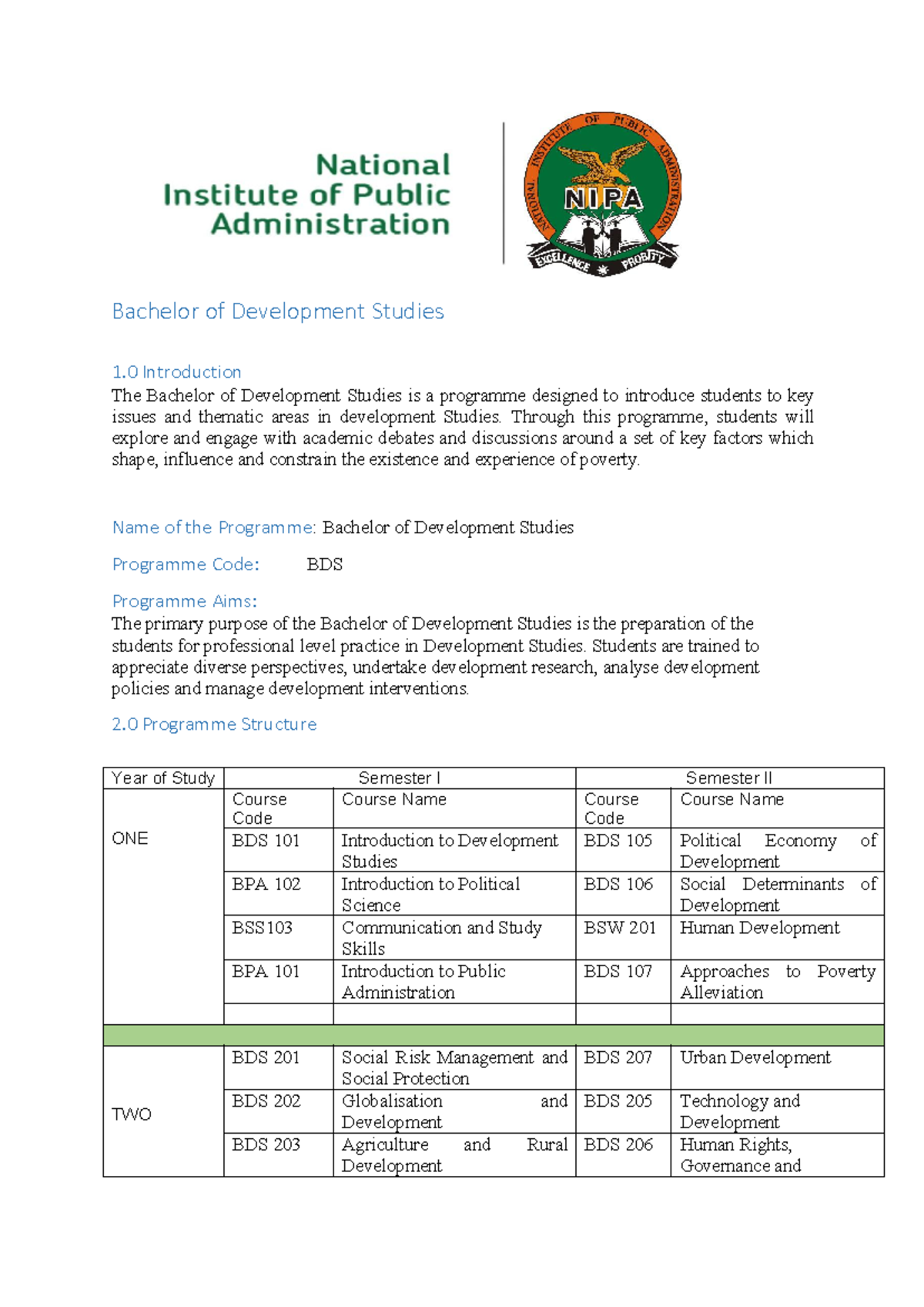 Bachelor of Development Studies - Through this programme, students will ...