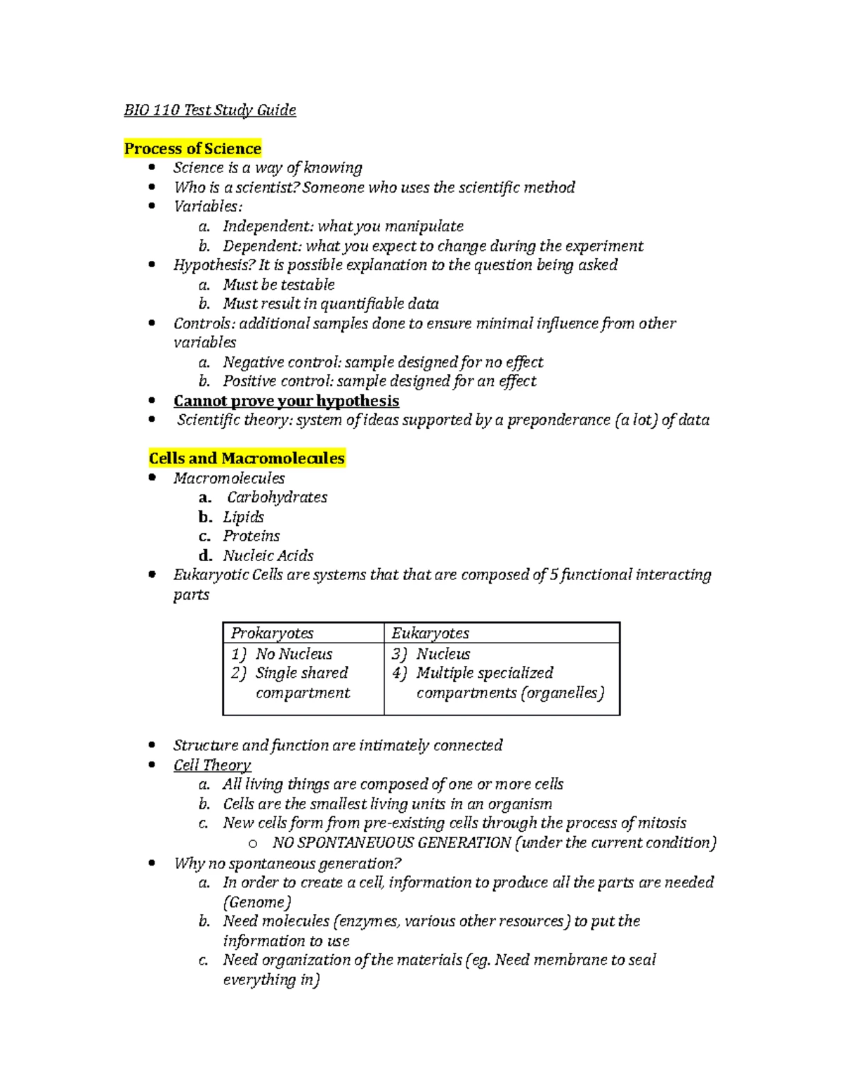 Genetics - Dr. Robert Winning's BIO 110 class - Bio 110 Notes Genetics ...