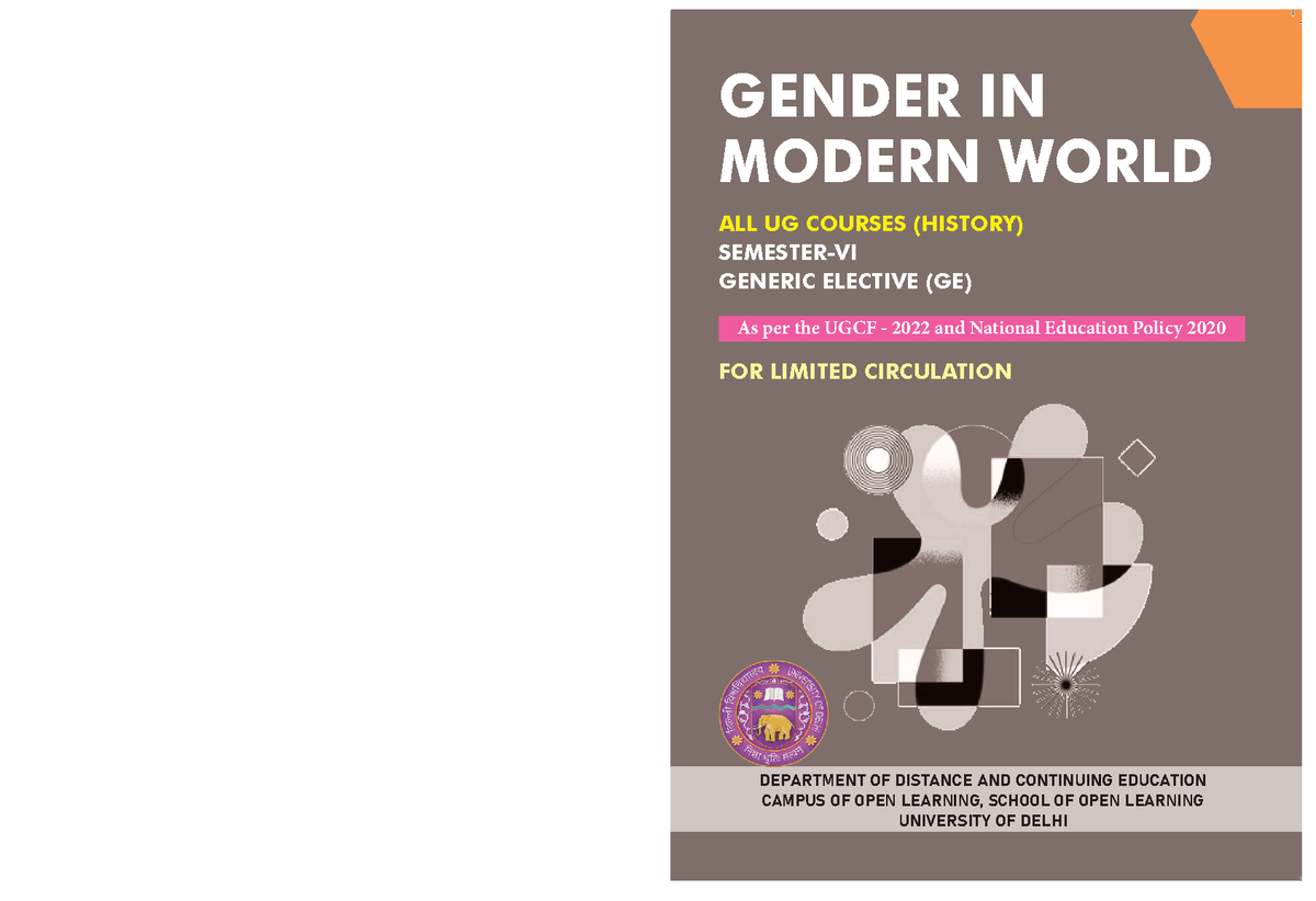 GE History - Gender in the Modern World: Key Concepts & Issues - Studocu