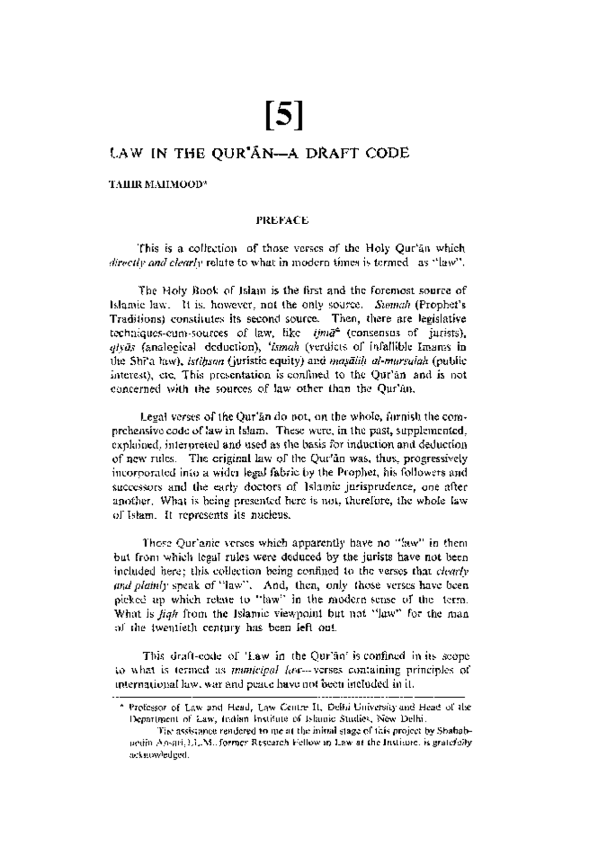 Draft Code of Islamic Legal Principles from the Qur'ān (LAW 101) - Studocu