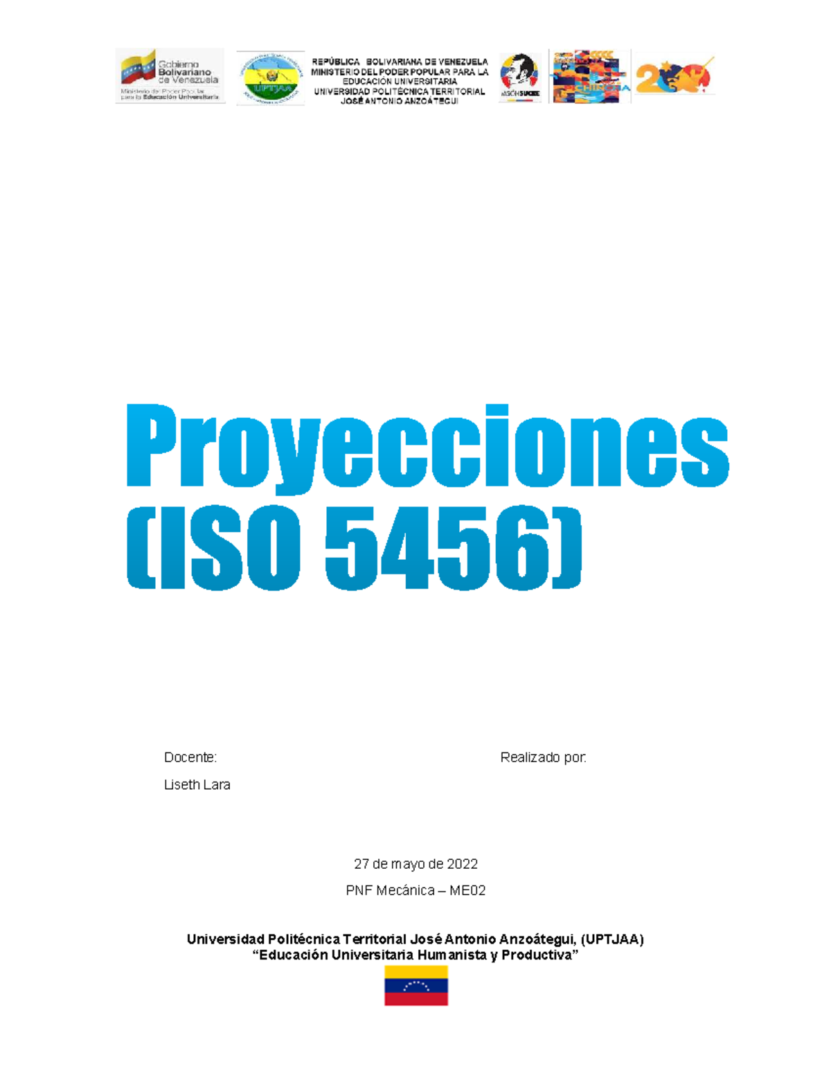Proyecciones ISO 5456: Sistemas de Representación Gráfica en Mecánica ...