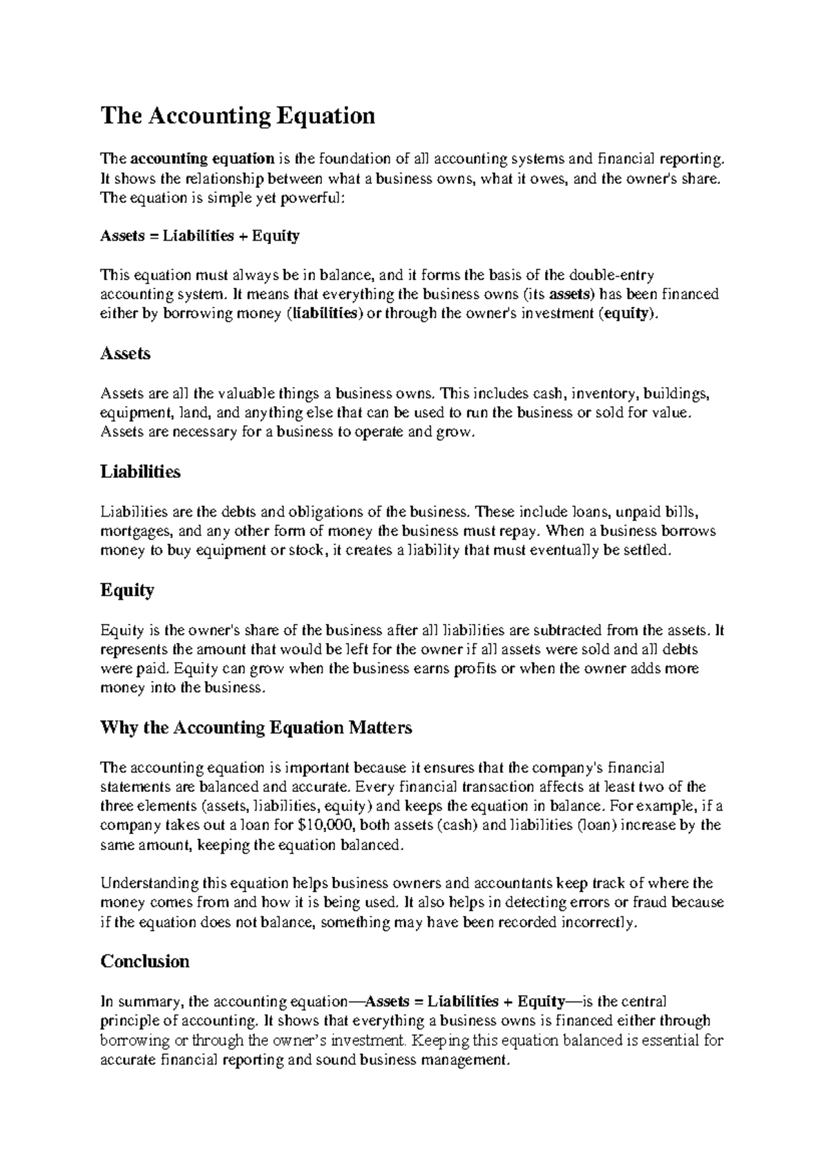 ACCT 101: Purpose of Accounting - Key Functions and Importance - Studocu