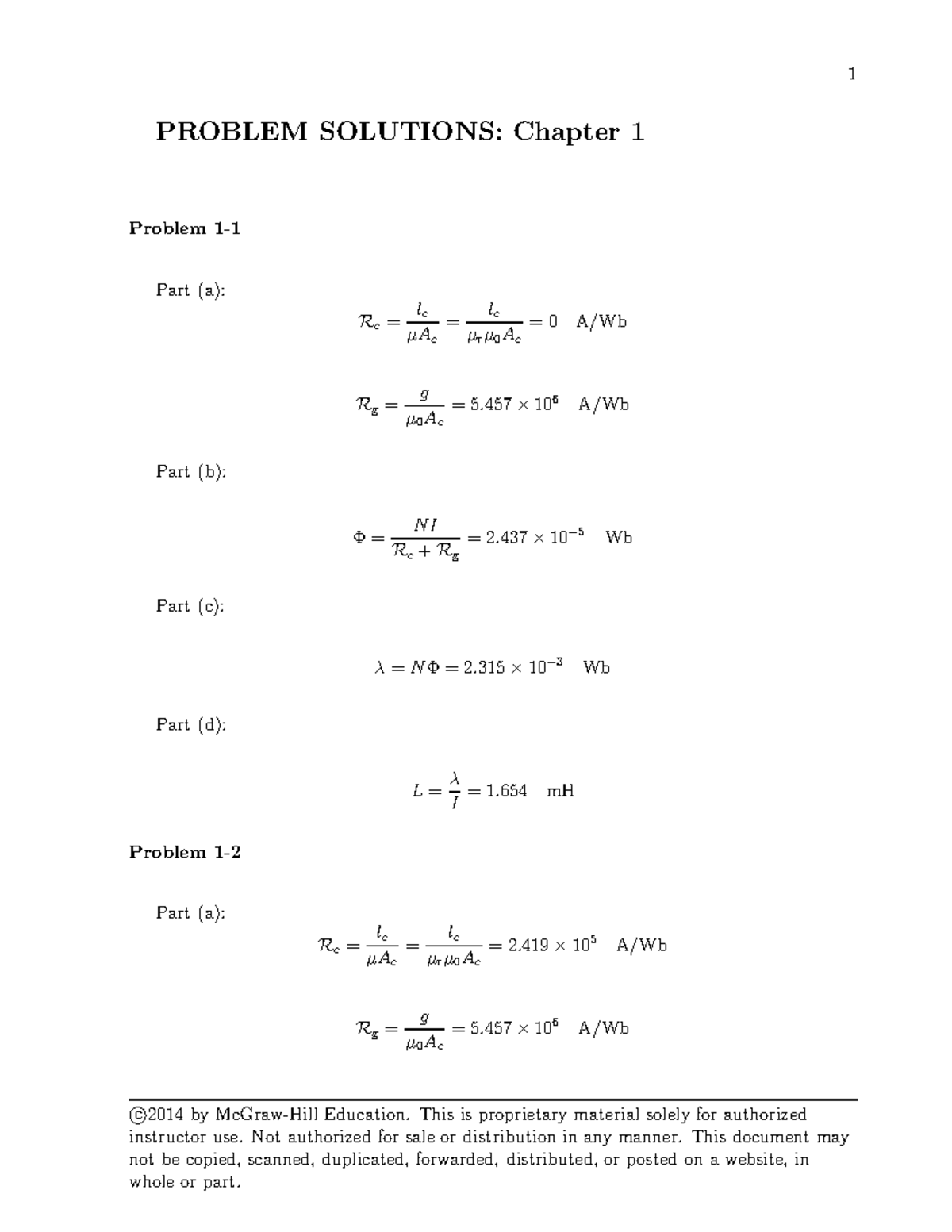 Solution Manual for Fitzgerald &amp; Kingsley's Electric Machinery (7th Ed) - Studocu