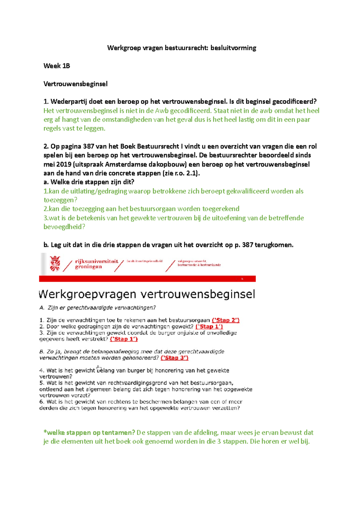 Studievragen Bestuursrecht (BSR123) - Werkgroep Aantekeningen en ...