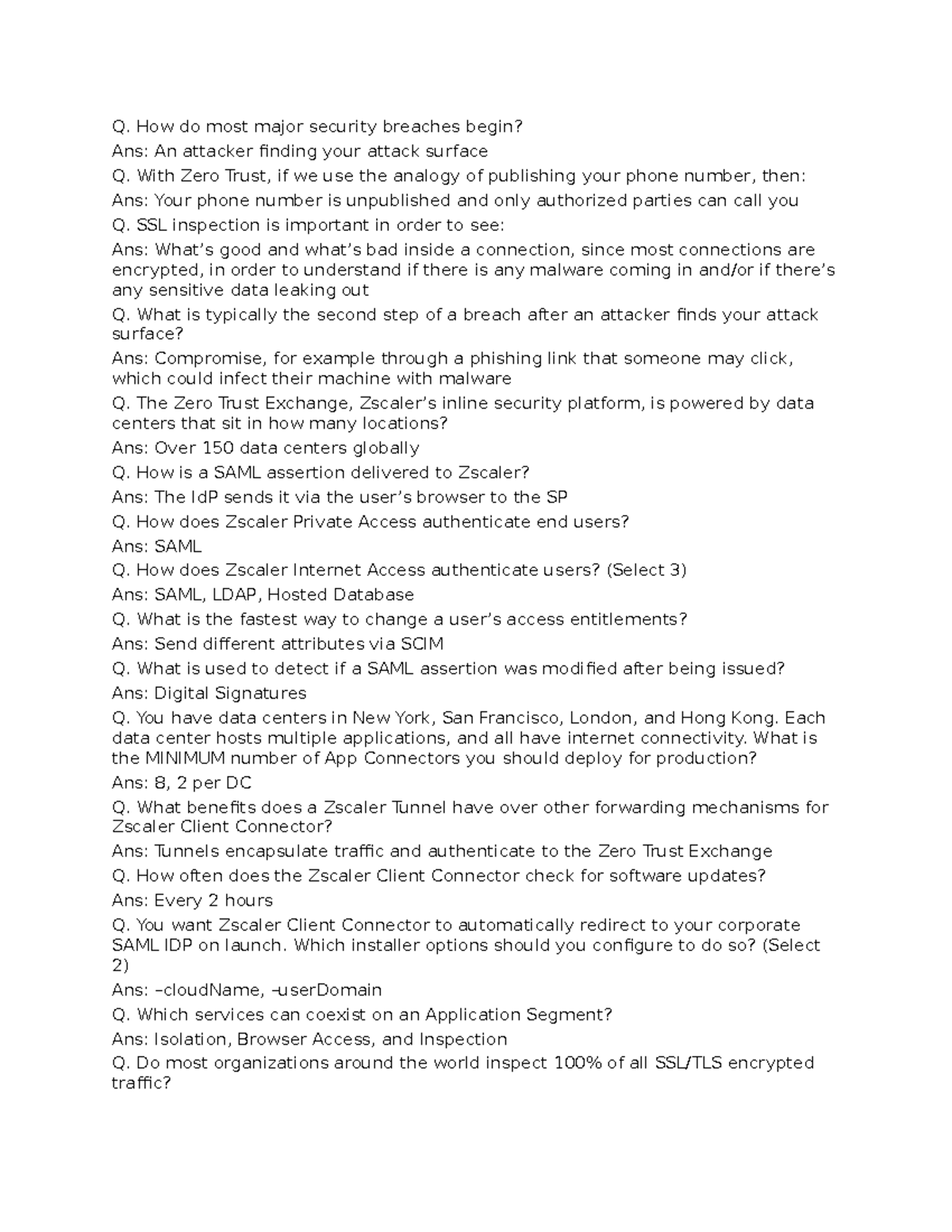 Zscaler ZCDS Final Exam Review Questions and Answers - Studocu