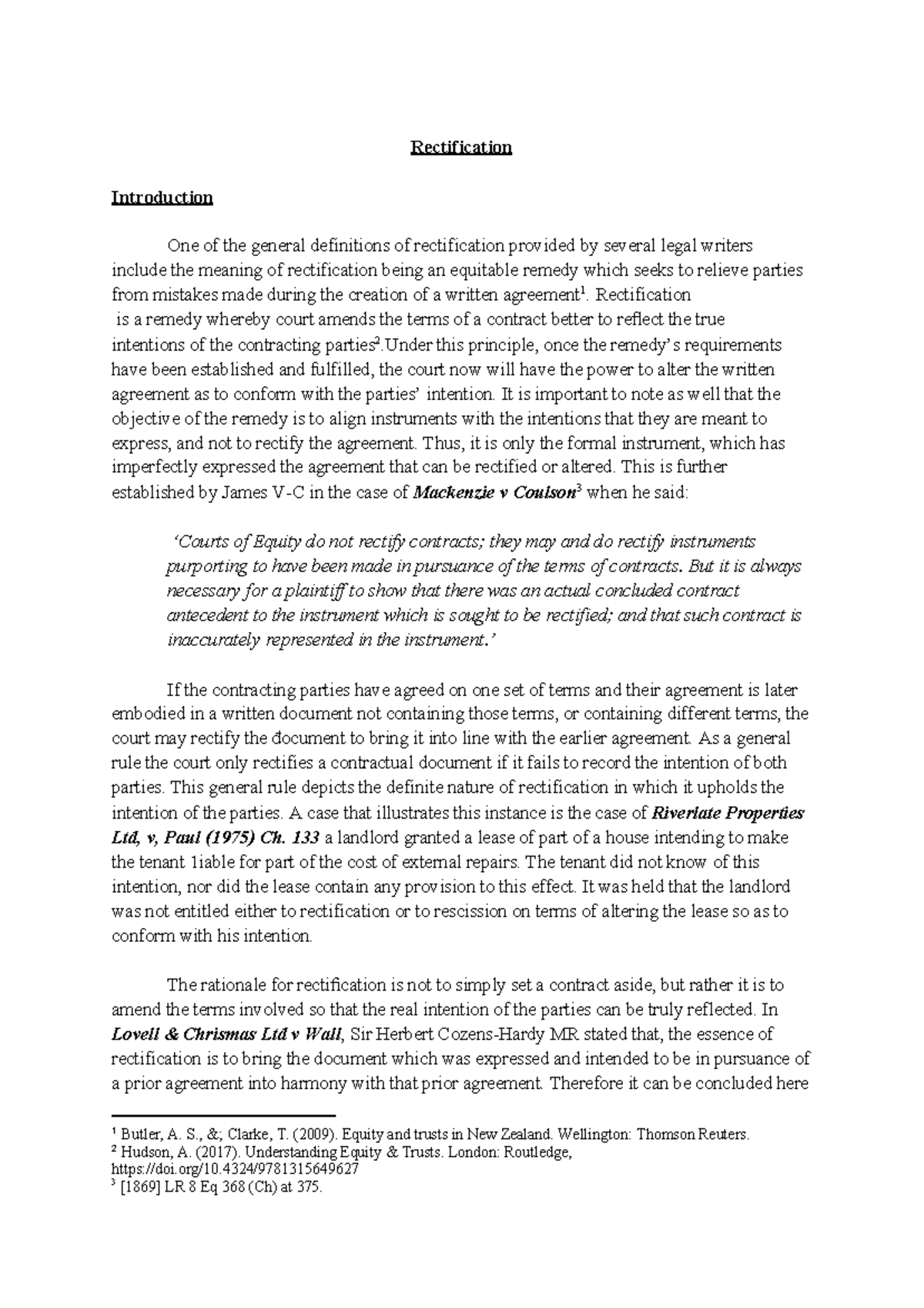 Rectification - Equity and Trust: Reftification - Rectification ...