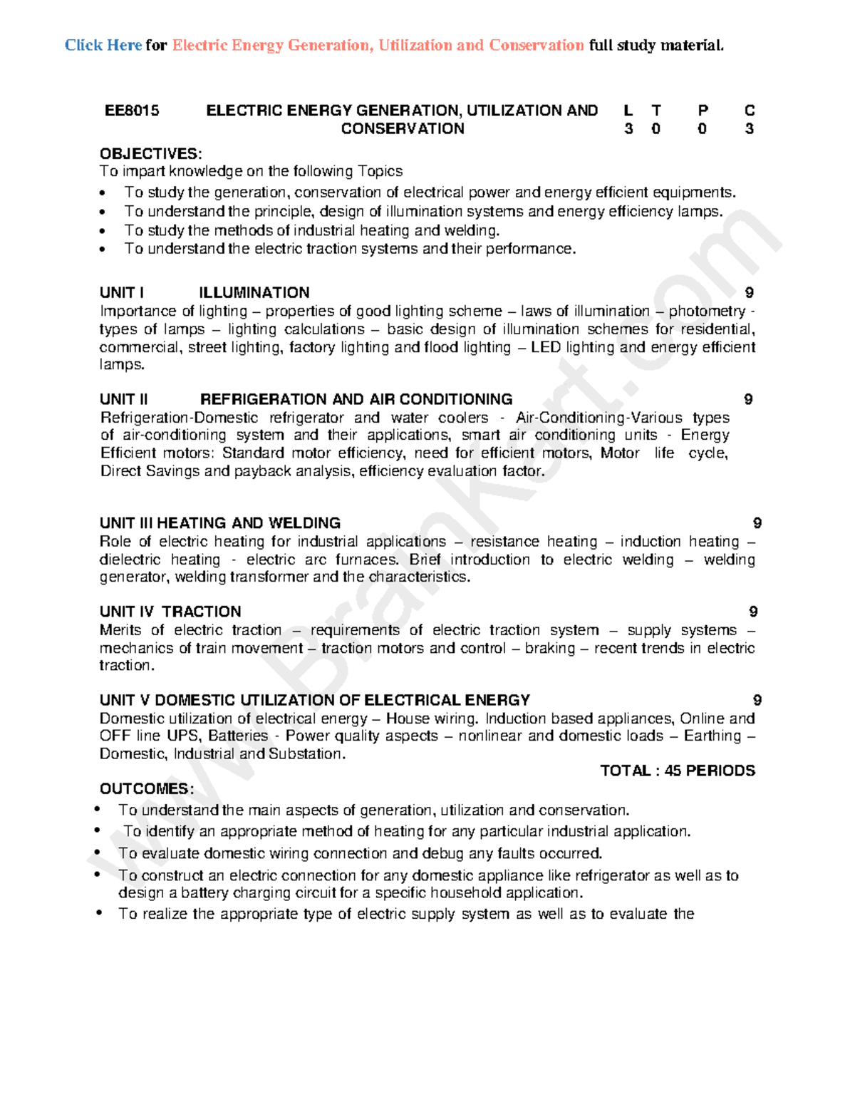 EE8015 Lecture Notes on Electric Energy Generation & Conservation - Studocu