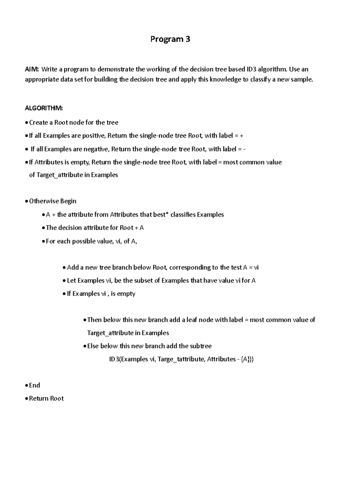 MLT Practical - Program 3 AIM: Write a program to demonstrate the ...