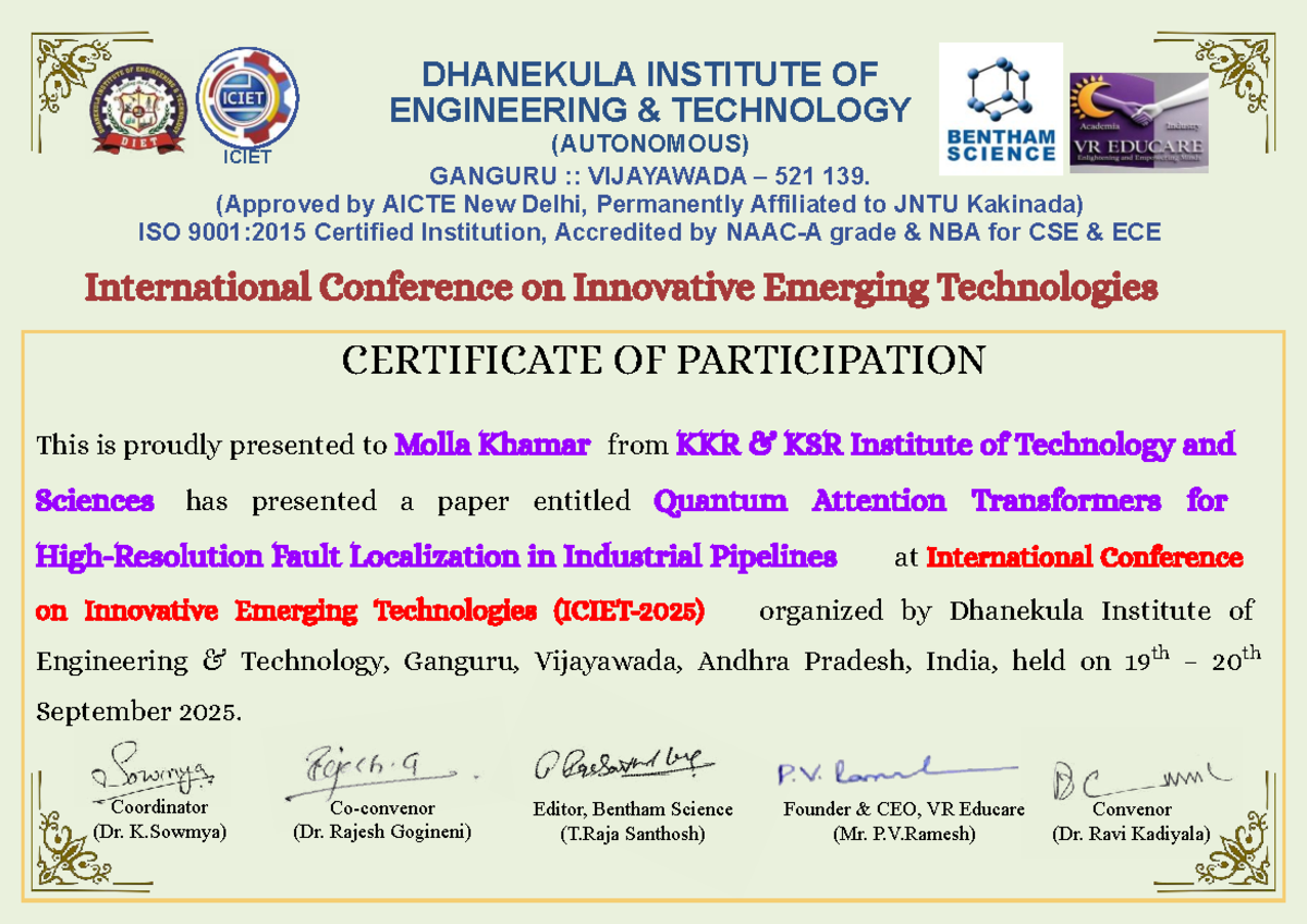 ICIEET 2025 Certificate of Participation - Molla Khamar - Studocu