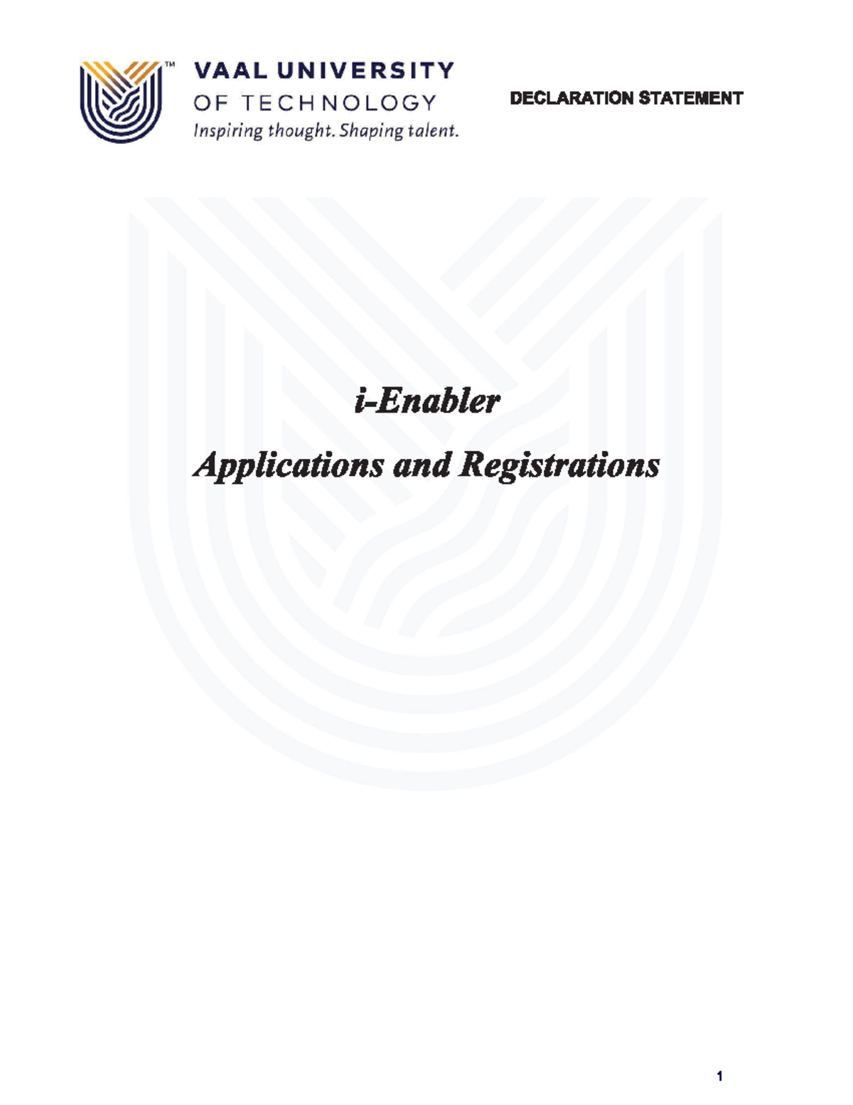 VUT Regulations: Online Applications & Registration Declaration Notes ...