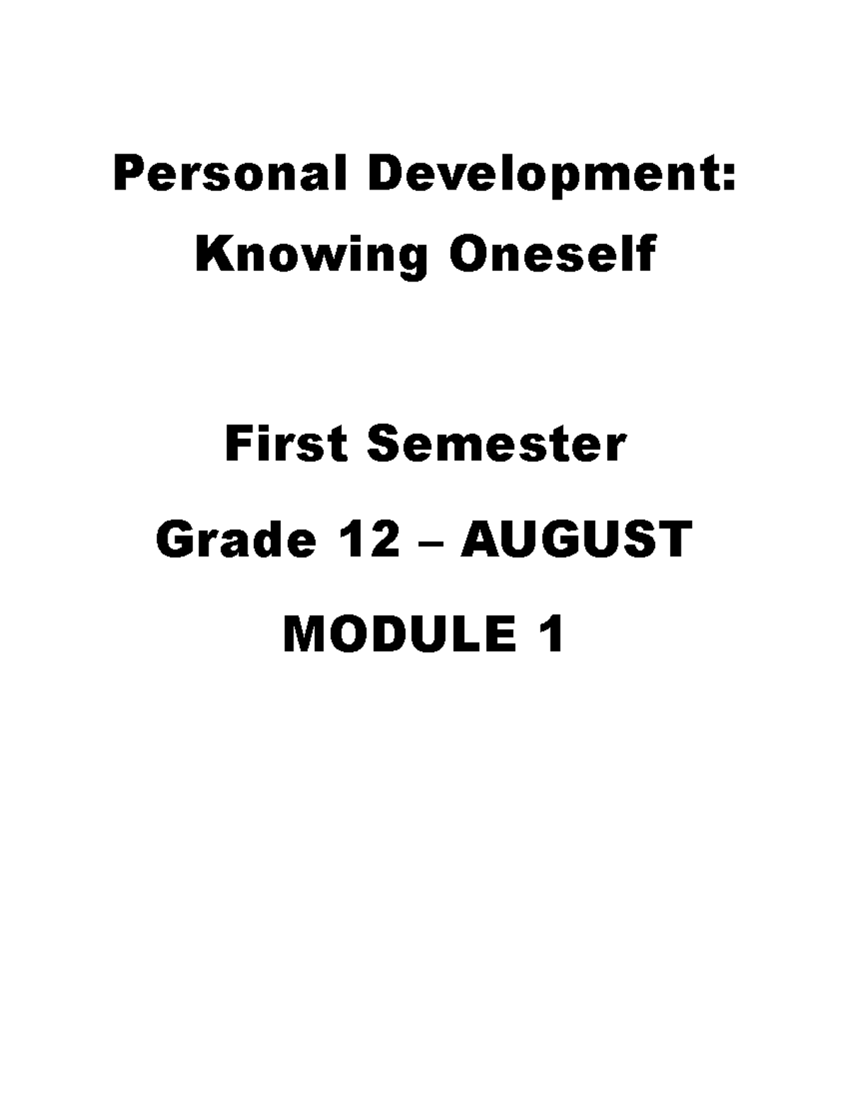 G12-Personal Development: Self-Concept & Effectiveness Insights - Studocu