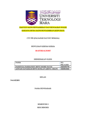 Kertas Kerja CTU552 ( Group 2) - FAKULTI PENTADBIRAN SAINS DAN ...