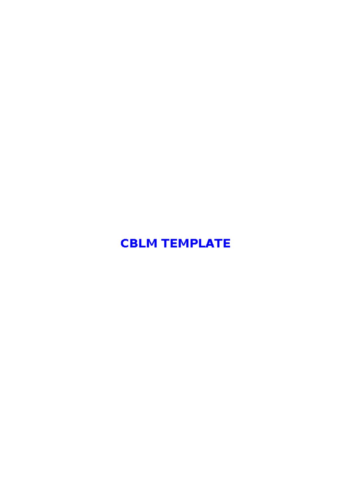 CBLM-Template - Template - CBLM TEMPLATE COMPETENCY-BASED LEARNING ...