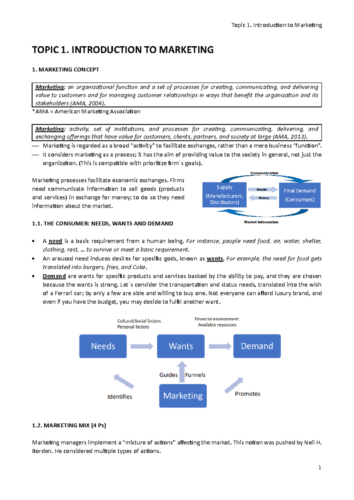 Marketing Lecture Notes: Introduction to Marketing (MKT101) - Studocu