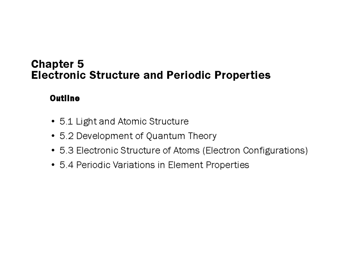 Chapter 5.1: Light and Atomic Structure - Electronic Properties & Waves ...