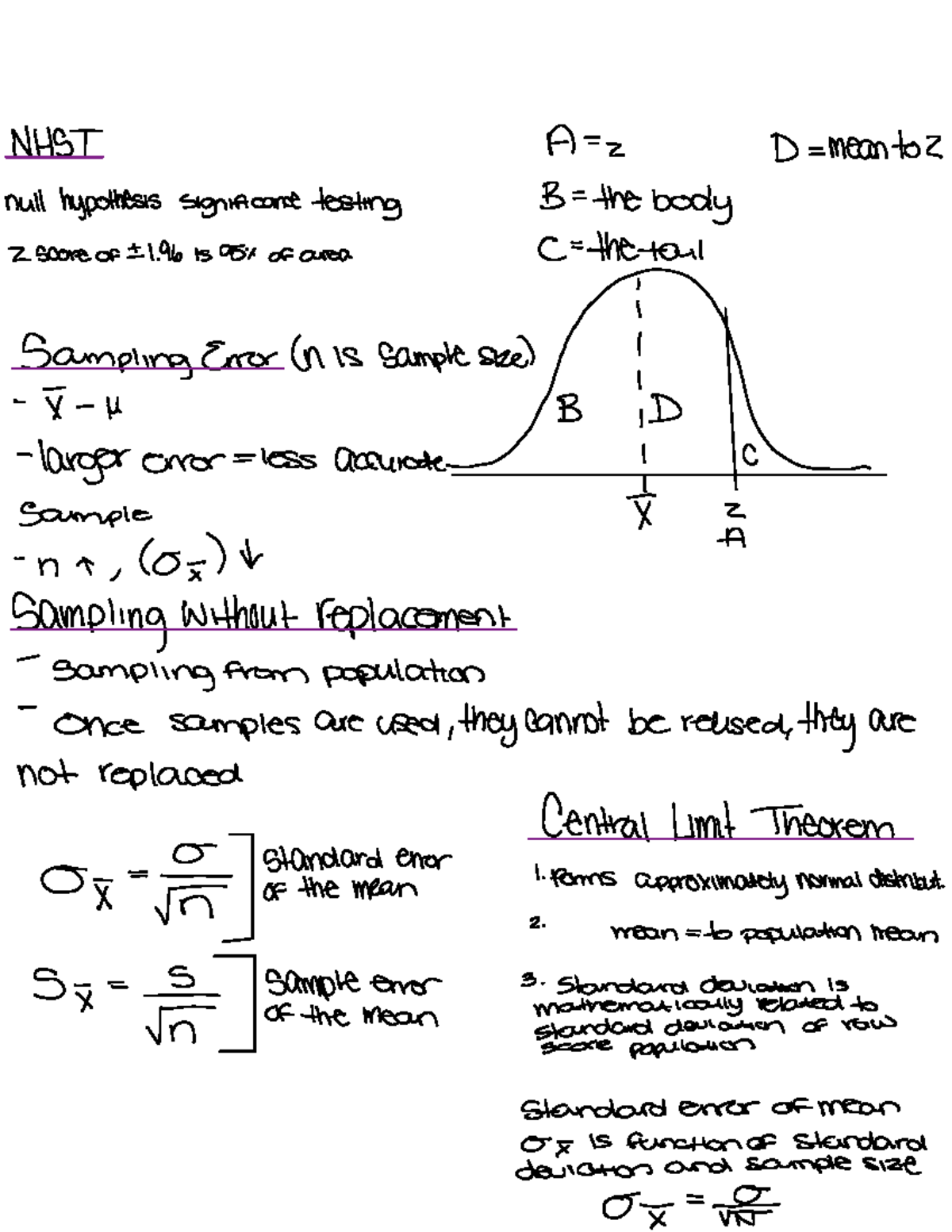 Week 4 (M) PSYC1010 Lecture Notes on NHST and Sampling Error - Studocu
