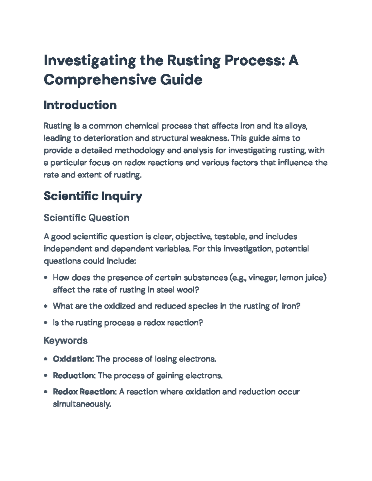 Investigating Rusting Rates: A Comprehensive Study on Redox Reactions ...