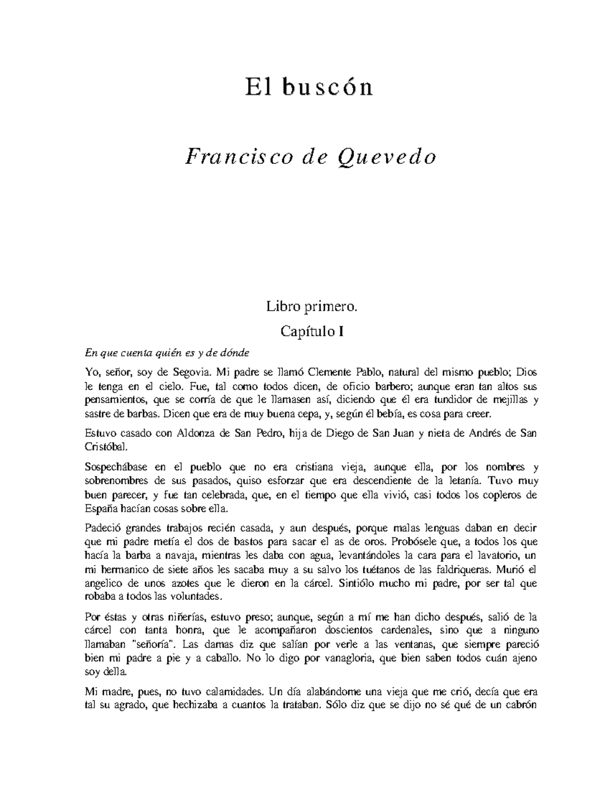 Quevedo, Francisco de - El Buscon - EEll bbuussccóónn Francisco de ...