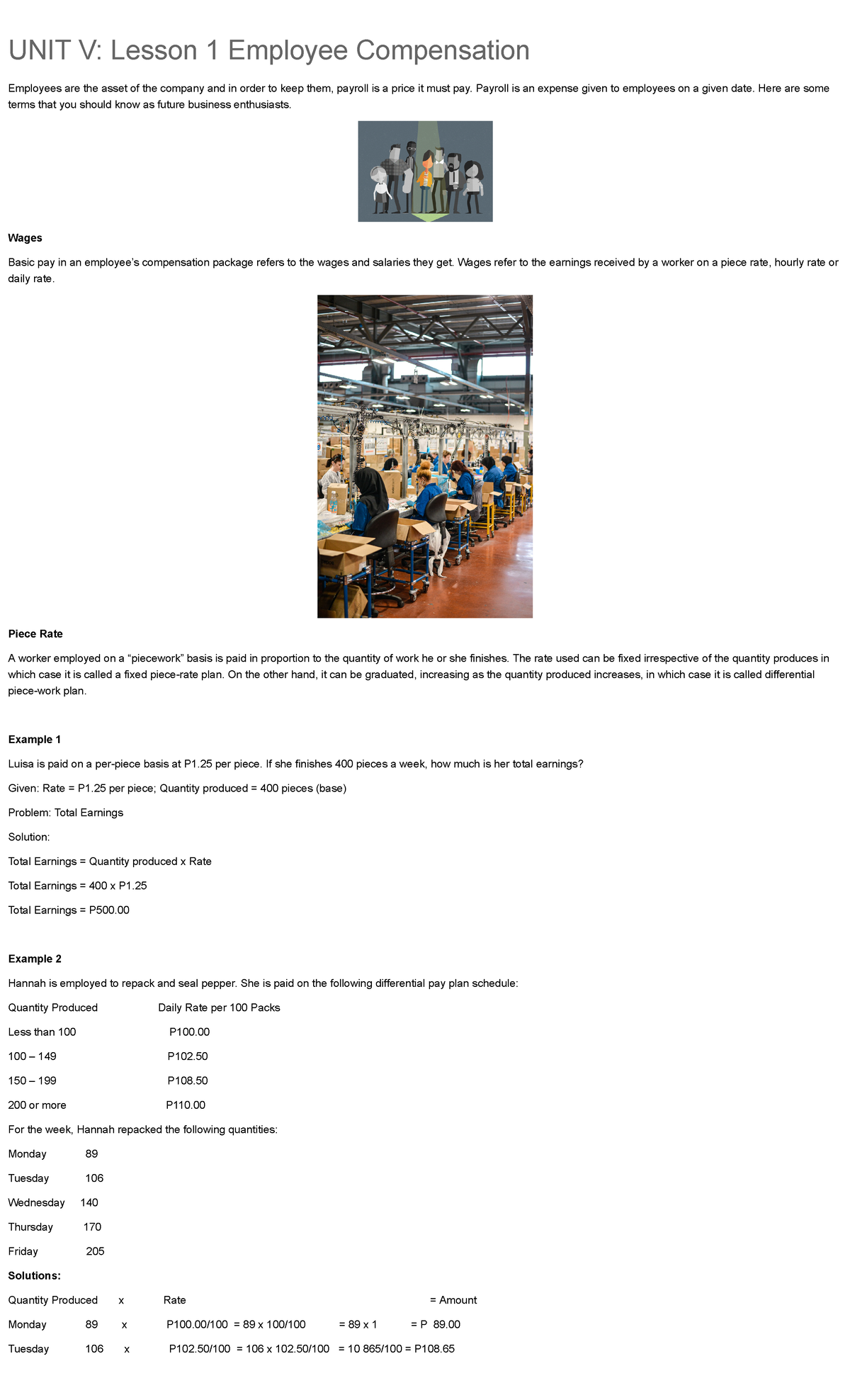 Business Math: Employee Compensation Concepts and Calculations - Studocu