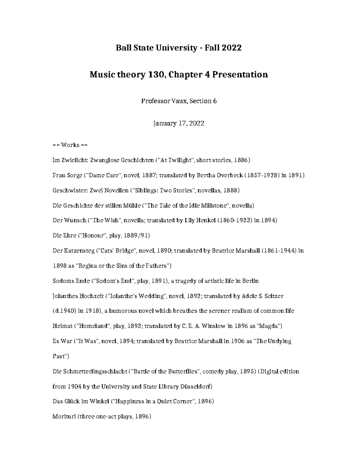 Music Theory 130 - Chapter 4 Presentation Notes - Studocu