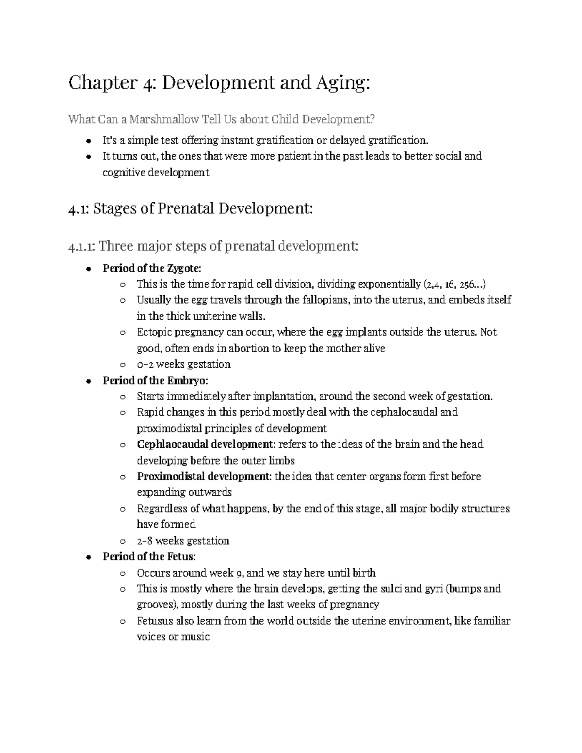 PSYC Notes: Chapter 4 - Development and Aging Insights - Studocu