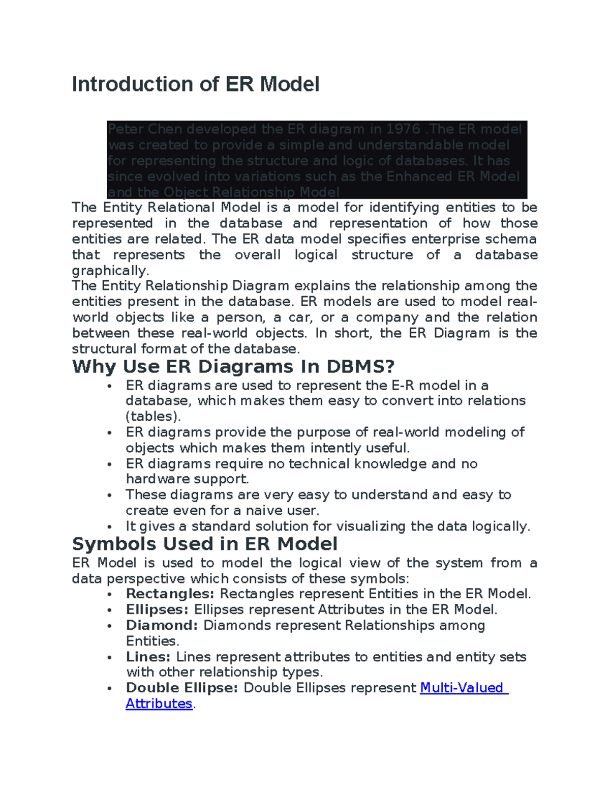 ER Modeling - ... - Introduction of ER Model Peter Chen developed the ...