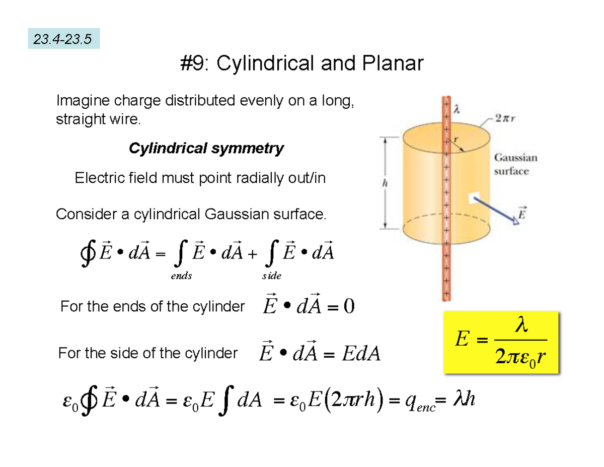 Cylindrical Symmetry and Electric Fields in Coaxial Systems - PHYS 101 ...