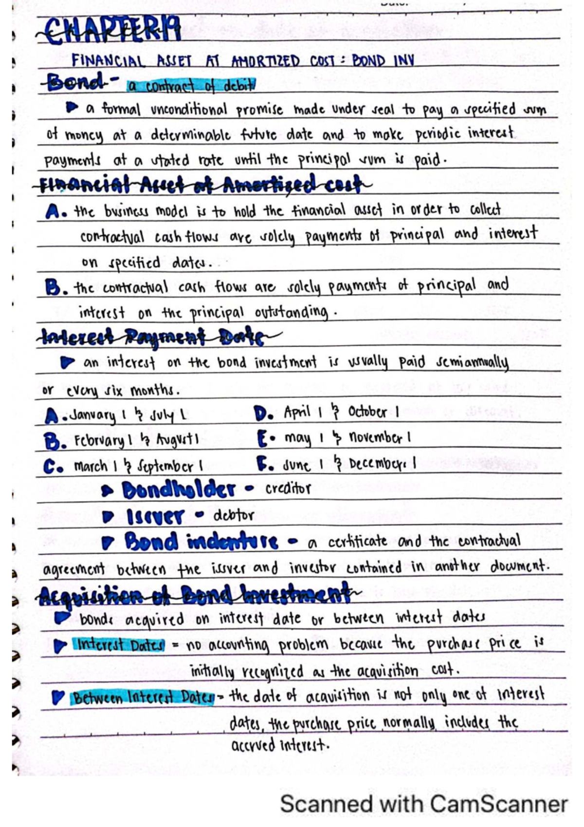 CHAPTER 19: FINANCIAL ASSET AT AMORTIZED COST - BOND INVESTMENTS - Studocu