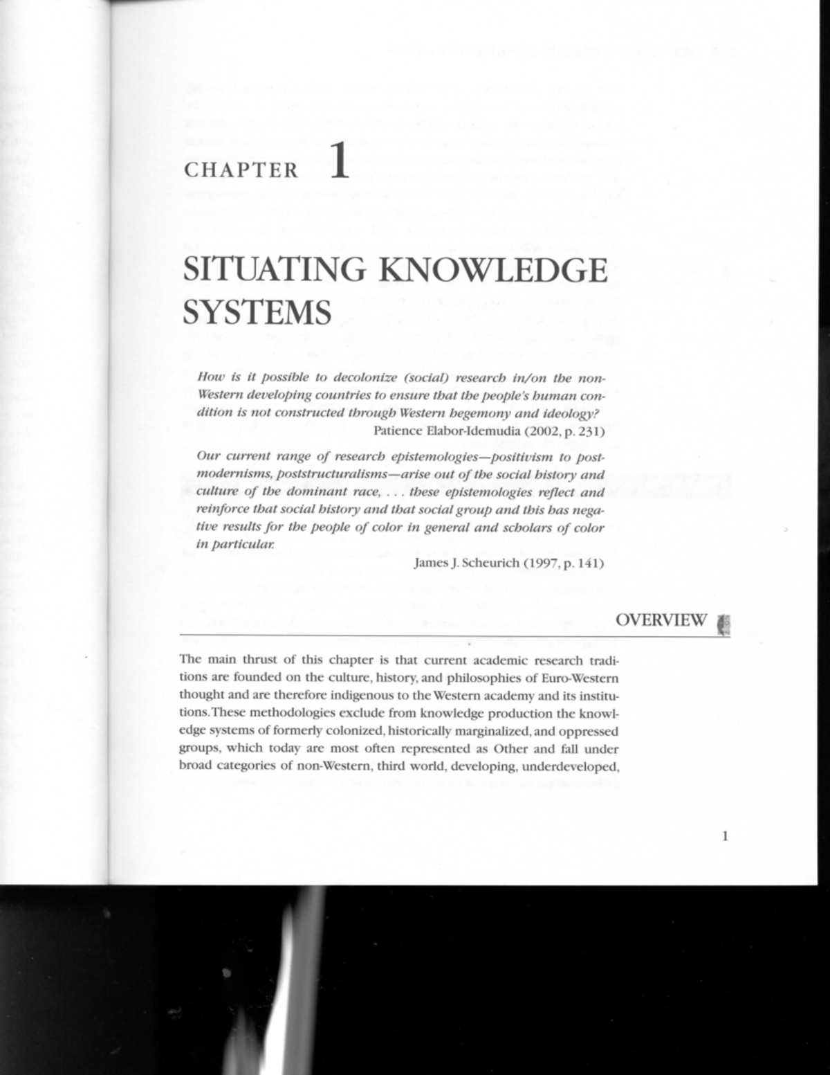 Situating Knowledge Systems: Decolonizing Research Perspectives - Studocu