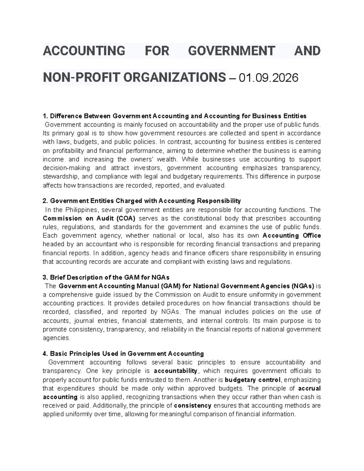 Accounting for Government and NonProfit Organizations 01 Studocu