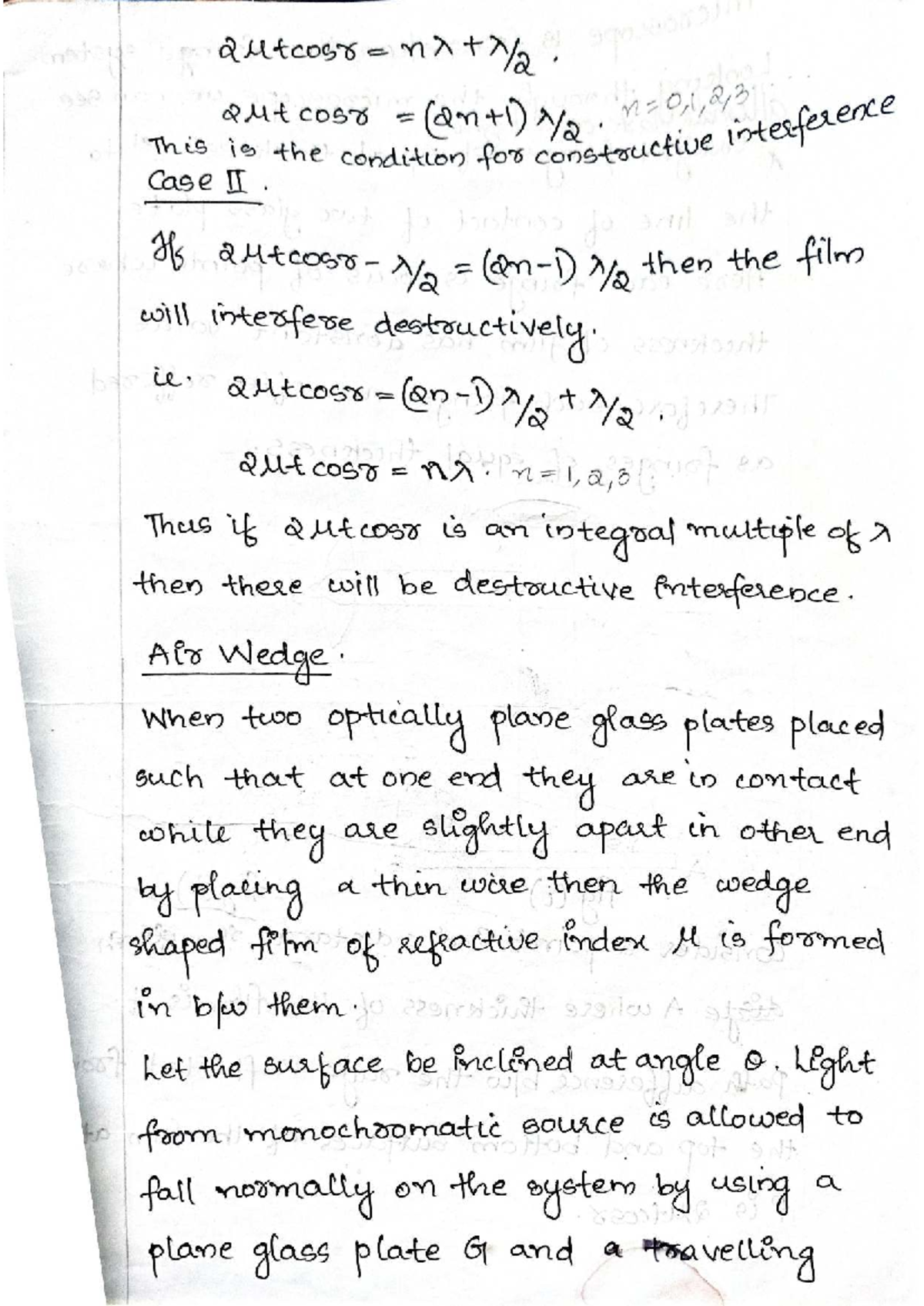 Interference -1 Notes: Constructive & Destructive Patterns in Optics ...