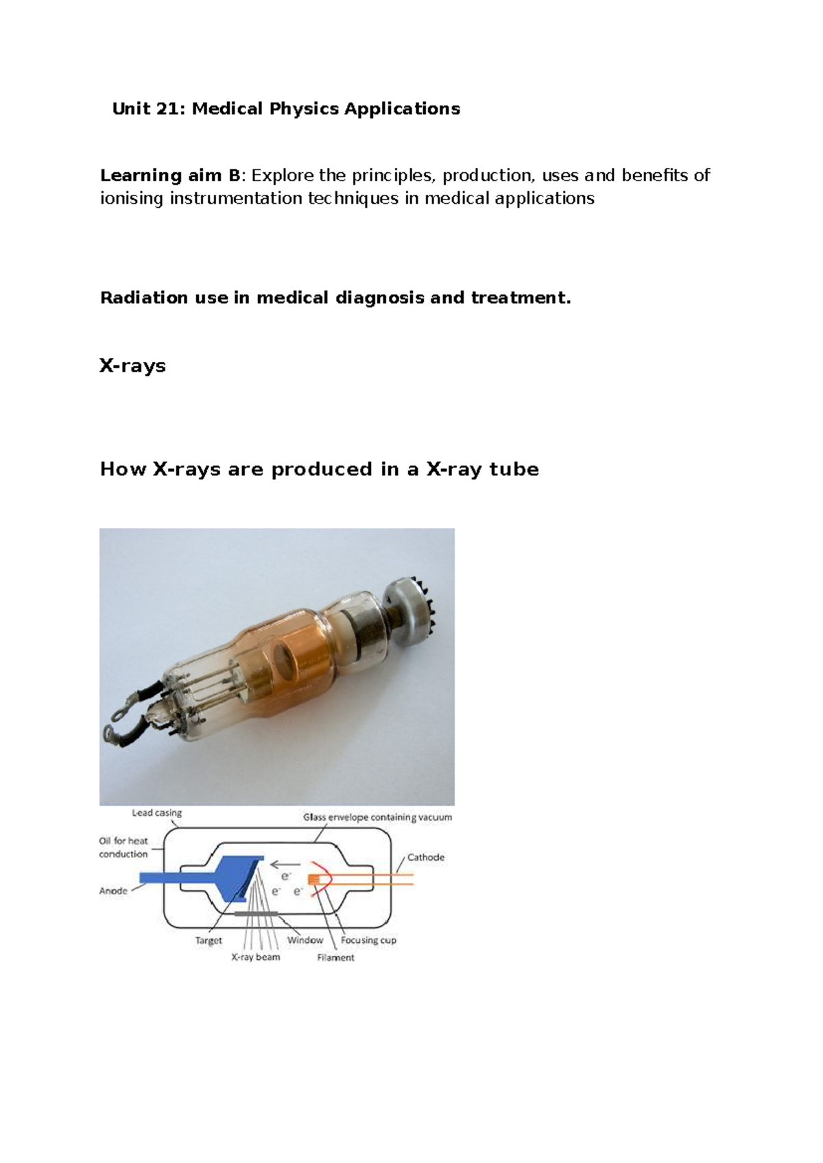 Unit 21: Medical Physics Applications - Ionising Techniques in ...