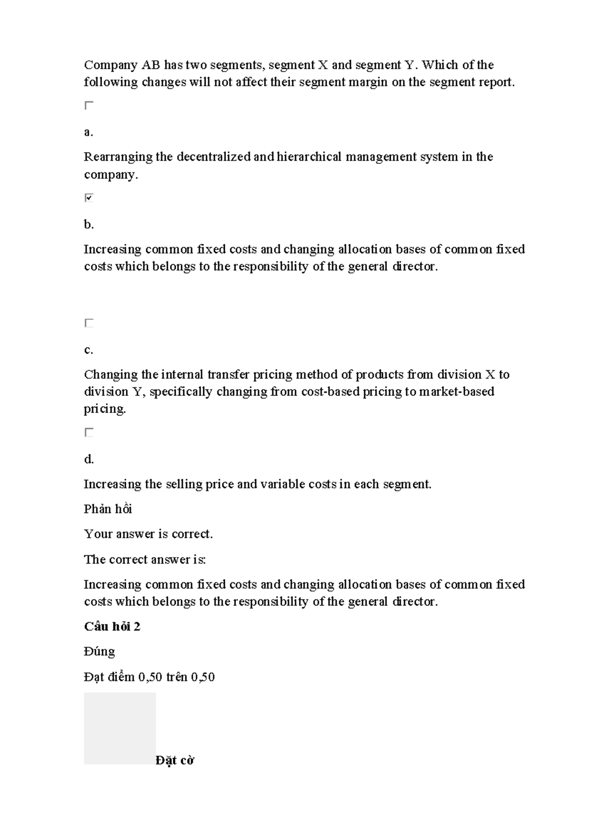 Company AB segment margin analysis and management decisions - Studocu