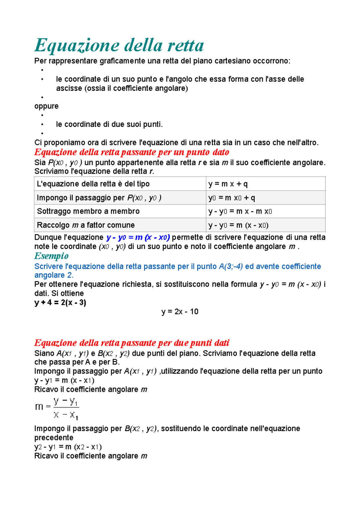formule-per-l-equazione-della-retta-nel-piano-cartesiano-studocu