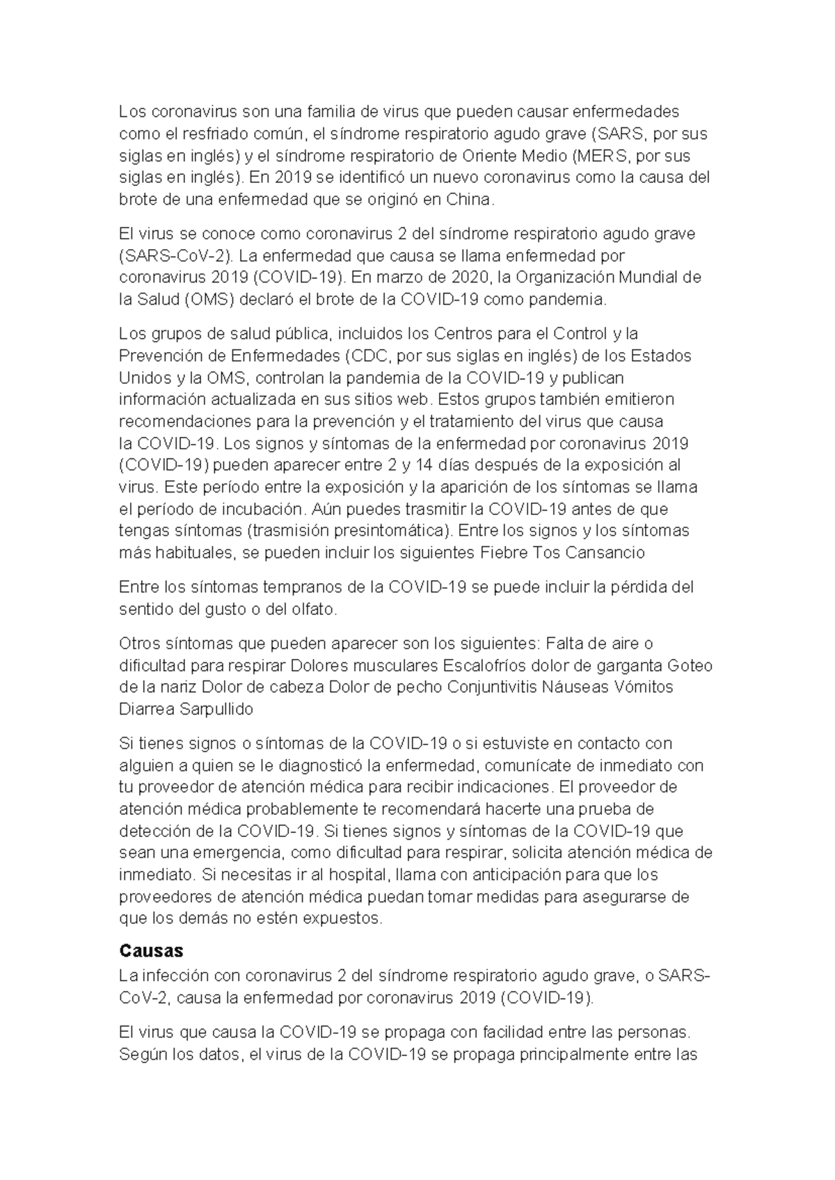 Estudio sobre el Coronavirus y su Impacto en la Salud Pública - Studocu