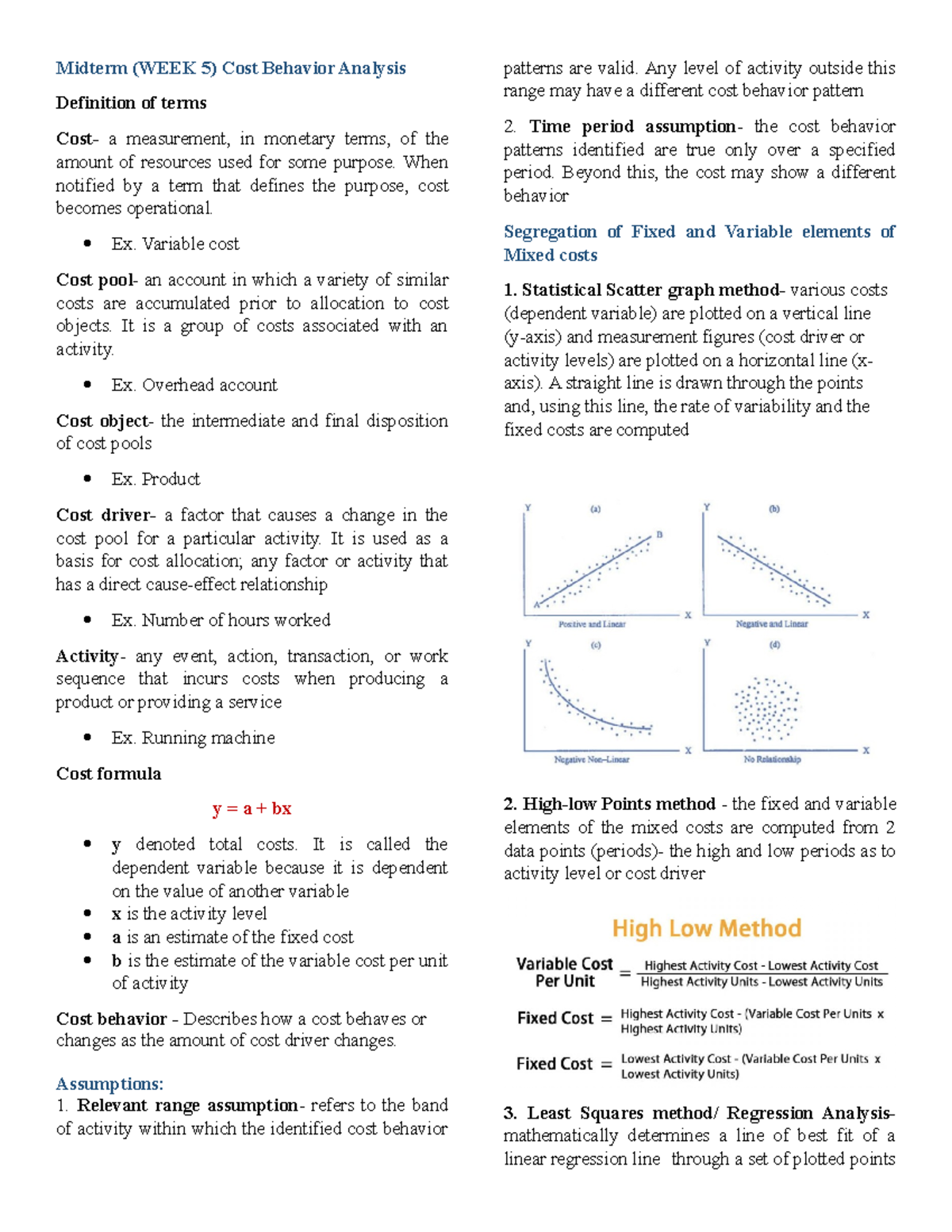 Strat-Midterm (WEEK 5): Cost Behavior & Liquidation Analysis - Studocu