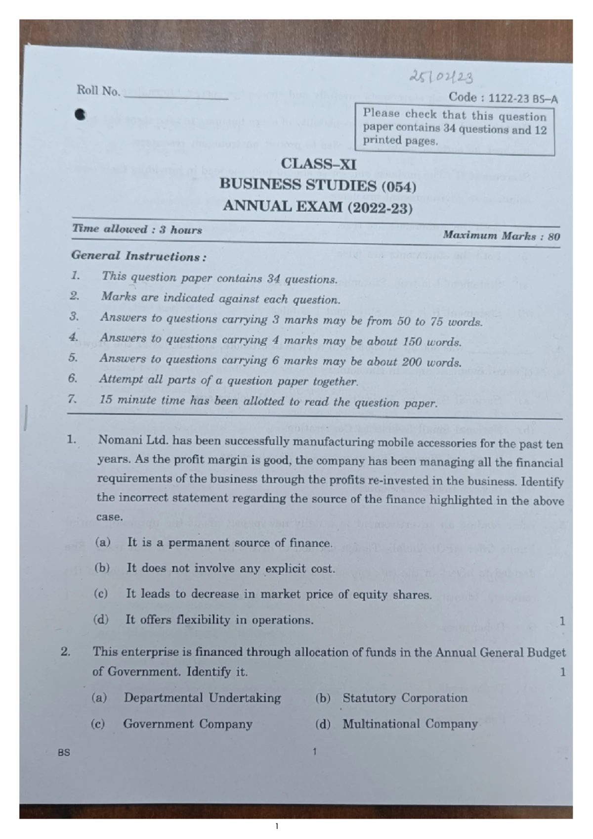 Answer Key - Question - Q. PART A 1 a) Principle based accounting ...