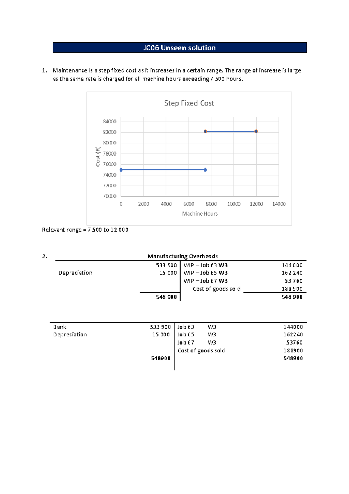 JC06 Final Exam Solutions: Maintenance & Depreciation Analysis - Studocu