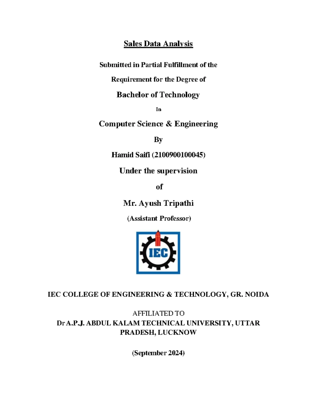 QR Code Generator Project Report - B.Tech CSE (2100460100044) - Studocu