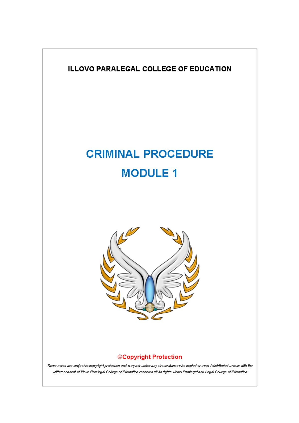 CMP2601 Criminal Procedure Module 1 Study Notes - Studocu