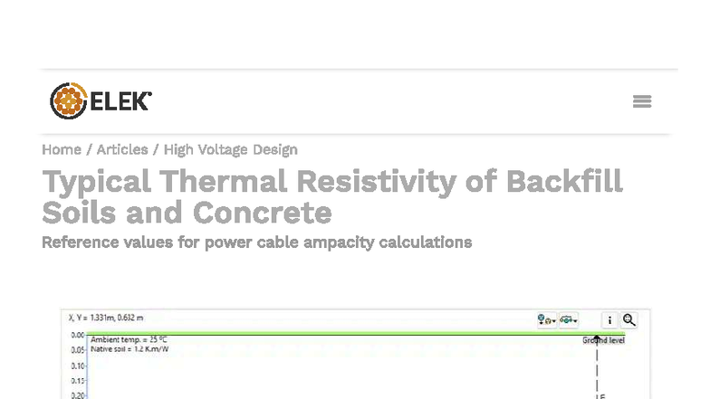 TR - TR for soil - R Home Articles High Voltage Design Typical Thermal ...