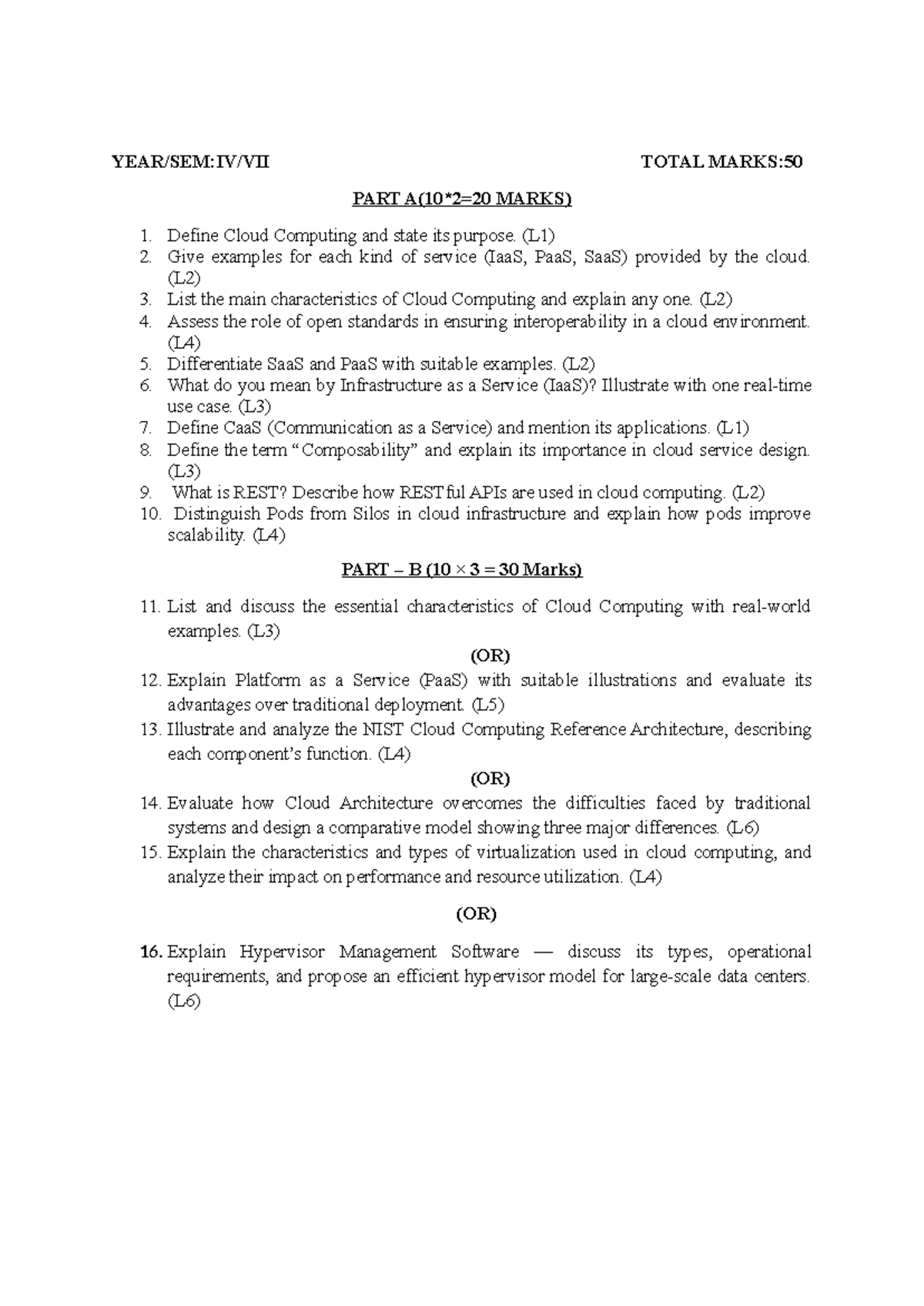 CC CAT-1 IV - Cloud Computing Lecture Notes and Key Concepts - Studocu